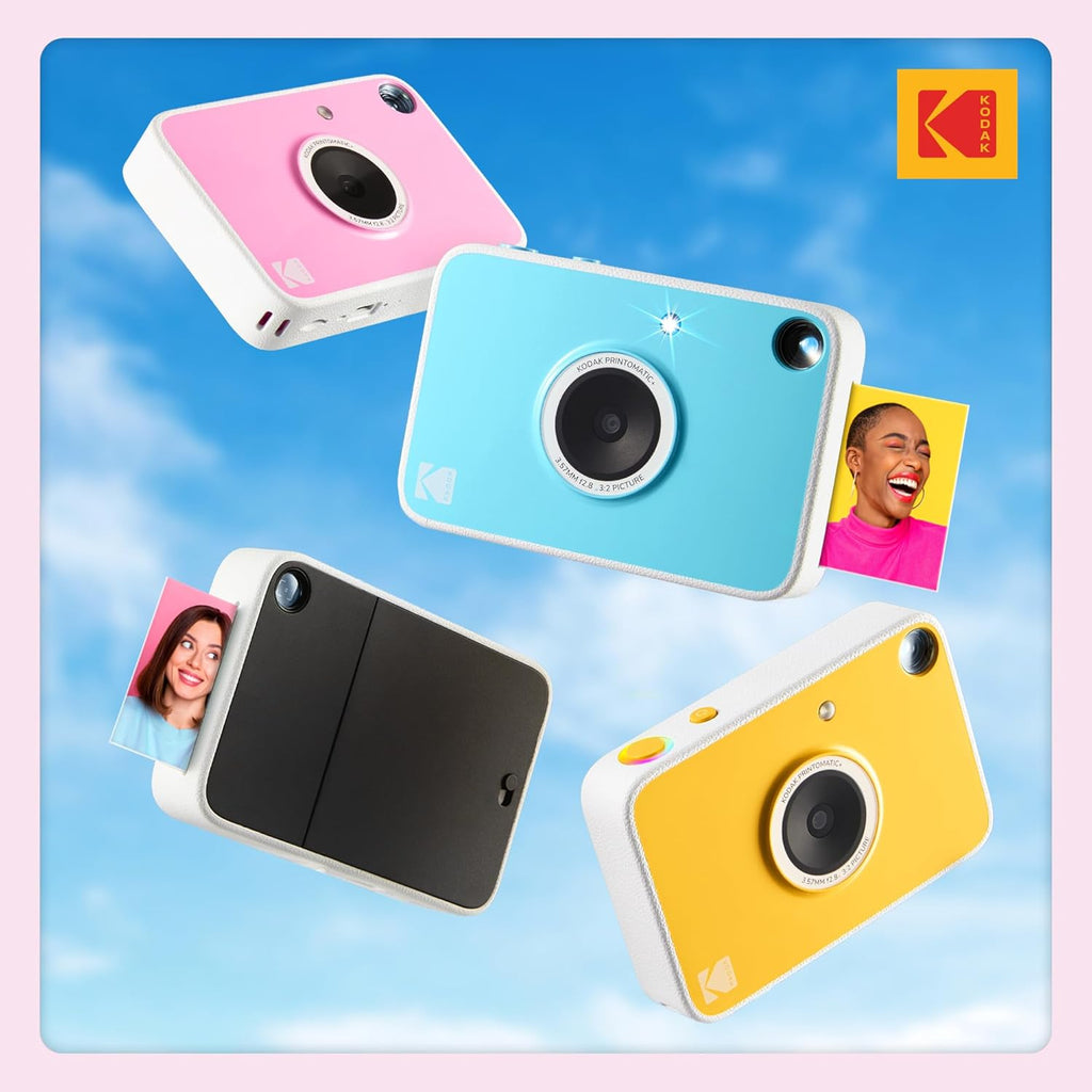 KODAK Printomatic+ Instant Print Camera (Pink) 10MP, RGB LED, Zink Ph ...
