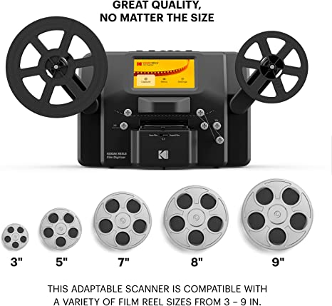 DIGITNOW 8mm & Super 8 Reels to Digital MovieMaker Film Sanner Converter,  Pro Film Digitizer Machine with 2.4 LCD, Convert 3 inch and 5 inch 8mm