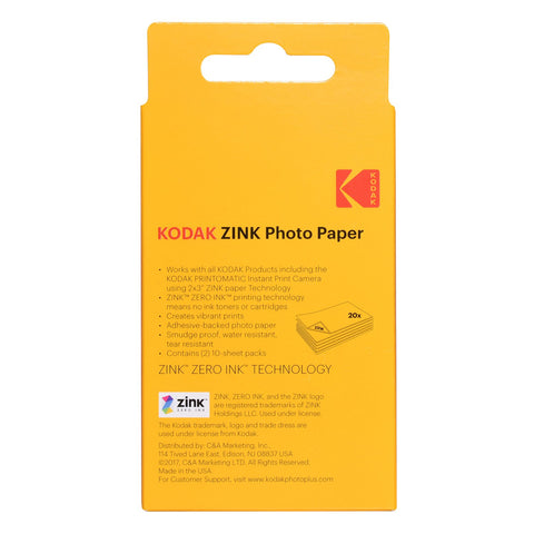 Kodak ZINK Photo Paper, 2” x 3”, Pack of 20